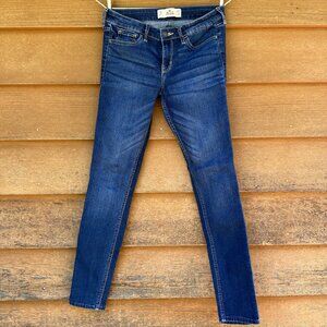 Hollister Super Skinny Low Rise Dark Blue Jeans Size 27